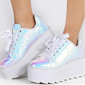 LA LA ATLANTIS YRU SHOES PLATFORM HOLO IRIDESCENT